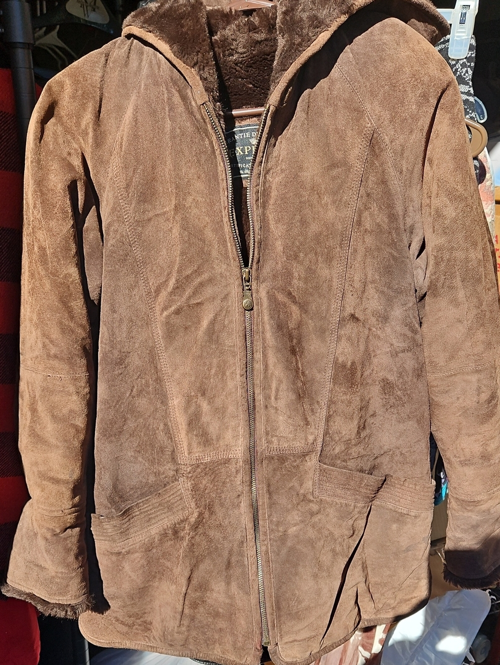Express Brown Suede Jacket Size Small. Chocolate Brown, Darker Than Pics.
